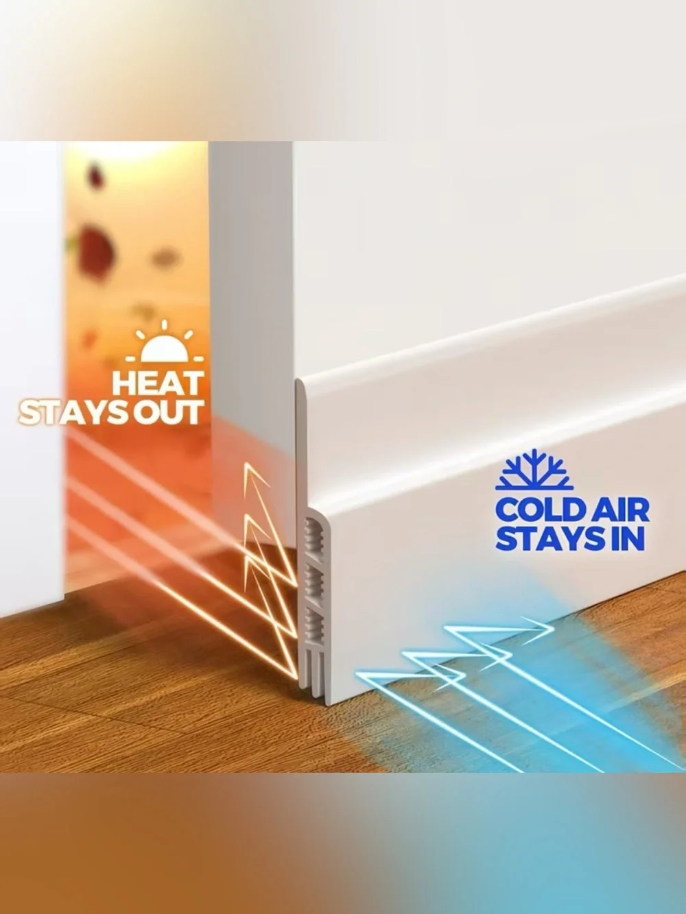 White Silicone Door Draft Stopper with 3M Adhesive 45mmX1000mm